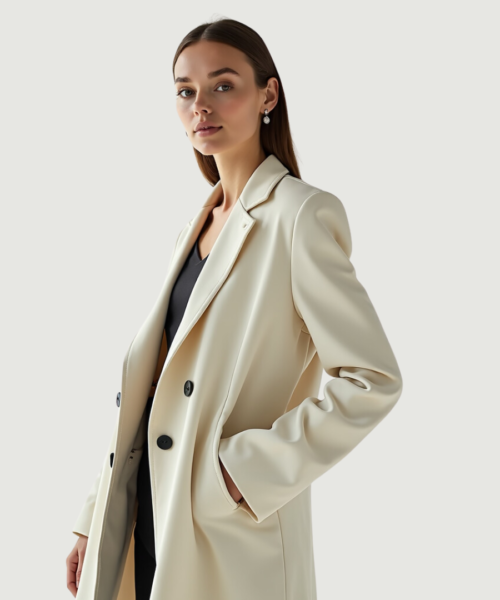 Elegant Ivory Blazer Coat